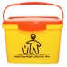 16 LITRE YELLOW RECTANGULAR BUCKET PRINTED MASK DISPOSAL WITH ORANGE HINGED LID